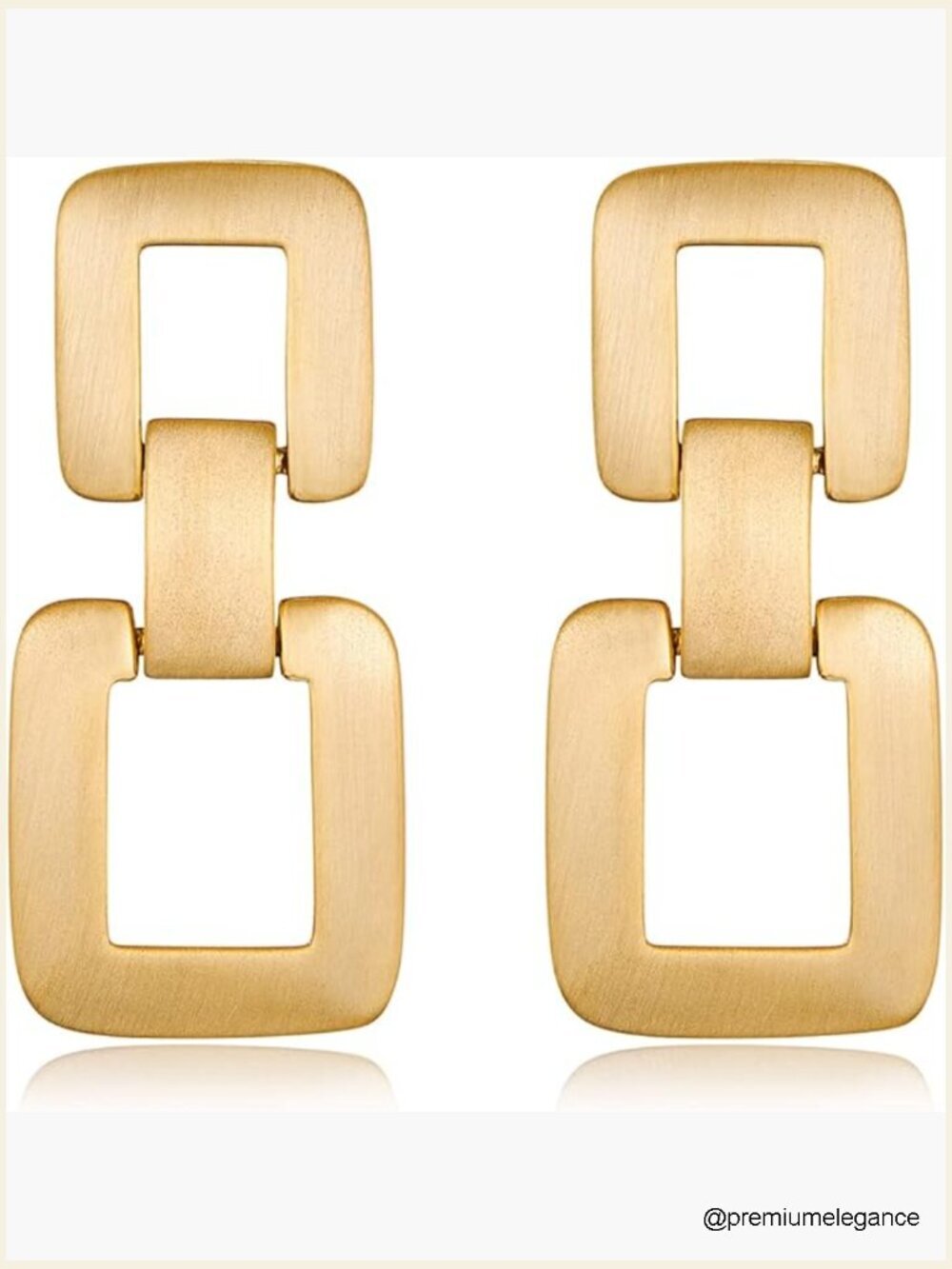 Geometric Drop Dangle Earrings Women Brushed Link Square Trendy Jewelry